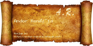 Andor Renáta névjegykártya
